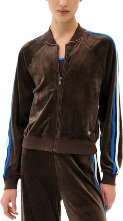 SPLITS59 Heritage Velour Bomber Jacket In Dark Chocolate