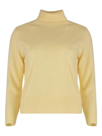 Vince three-quarter sleeve turtleneck sweater - women - Cashmere/Silk - L - Yellow