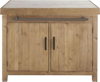 Maisons du monde Islote de cocina con 2 puertas y 4 cajones de pino reciclado con efecto envejecido