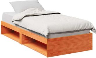 vidaXL Sof&aacute; Cama Sin Colch&oacute;n Madera Maciza Pino Marr&oacute;n Cera 80x200 Cm Vidaxl