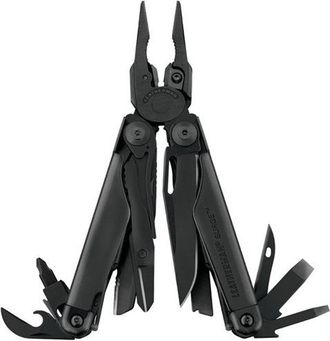 Leatherman Surge, Multiherramienta Resistente Para Mec&aacute;nica Y Construcci&oacute;n, 19 Funciones, Acero Inoxidable, Color &Oacute;xido Negro, 420hc, Blade Exchanger, Funda Nylo
