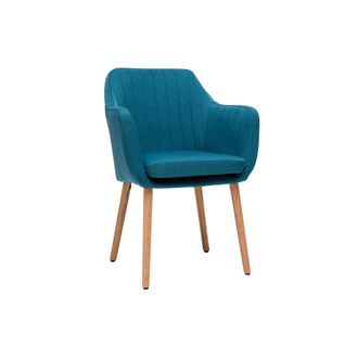 Miliboo Miliboo - Sill&oacute;n Escandinavo Azul Petr&oacute;leo Y Patas Roble Aleyna