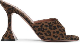 Amina Muaddi Leopard Print Slip On Heels