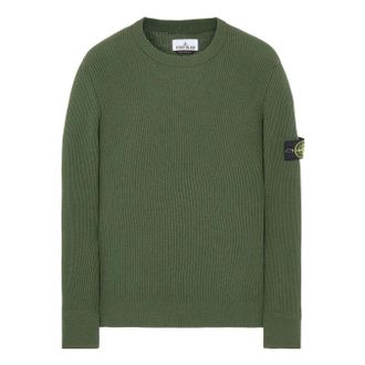 Stone Island Ribbed Knitted Crewneck Sweater Military Green 7915553C2-V0058