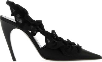 Nensi Dojaka Black Satin Pumps