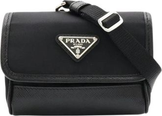 Prada Pre-owned Vintage Pochette Schoudertas - Dames - Vintage Schoudertas - Zwart - ONE Size - Leer - Vintage