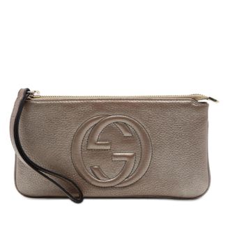 Gucci Pre-owned Gucci Metallic Calfskin Soho Wristlet Pouch Ladies R71EPJYJS1ONKDA8