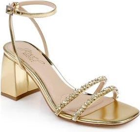 Badgley Mischka Nella Ankle Strap Sandal in Gold Metallic at Nordstrom Rack, Size 9