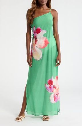 Hutch One-Shoulder Cover-Up Maxi Dress in Green Trellis at Nordstrom Rack, Size Medium