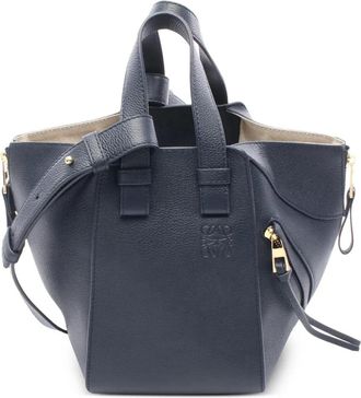 Loewe 2000-2025 Soft Grained Calfskin Compact Hammock Bag satchel - Blue