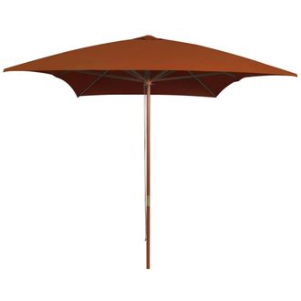 vidaXL Vidaxl - Sombrilla De Jard&iacute;n Con Palo De Madera Terracota 200x300 Cm
