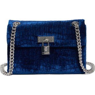 Kurt Geiger Mini Brixton Velvet Crossbody Bag in Navy at Nordstrom Rack