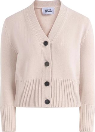 Alpha Studio Cardigan M Lunga - Dames - Vesten - Beige - XL - Truien & Vesten