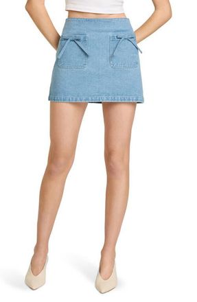 Wayf Dehlia Denim Miniskirt in Medium Wash at Nordstrom, Size X-Small