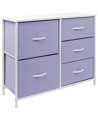 Sorbus Purple Dresser With 5 Drawers