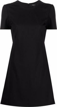 Theory Black Jatinn wool knee-length dress