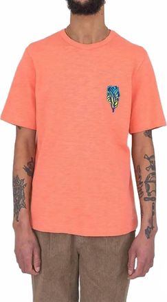 Folk Tom Hammick Slub Embroidered Tee In Pink