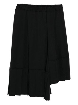 Comme Des Garçons asymmetric pleated skirt - women - Polyester - S - Black
