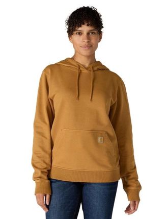 Carhartt Work in Progress Hoodie Womens Brown French Terry Relaxed Fit Midweight Pullover POSH287