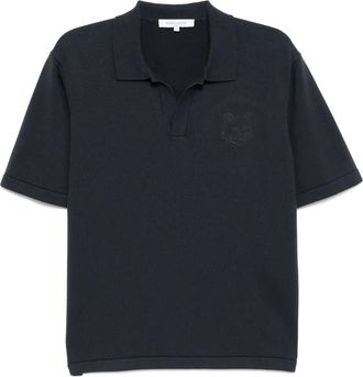 Maison Kitsuné Polo Bold Fox in maglia con ricamo - Grigio