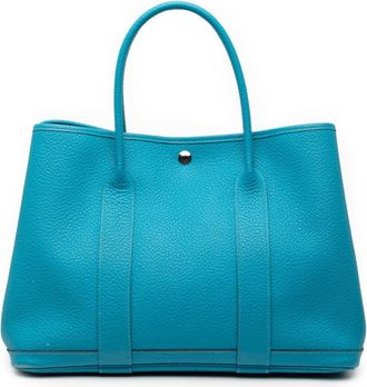 Herm&egrave;s Blue Cobalt Negonda Leather Handbag Tote Bag (Pre-Owned)