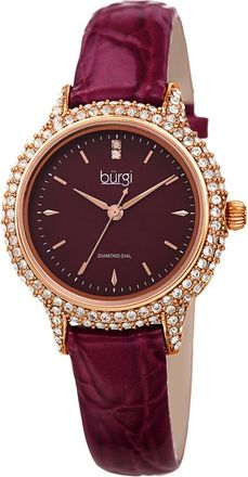 B&uuml;rgi Quartz Diamond Purple Dial Ladies Watch BUR249PU