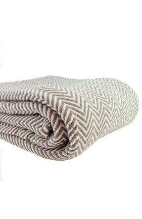 Melange Home Cotton Herringbone Blanket in Taupe at Nordstrom Rack, Size Full/queen