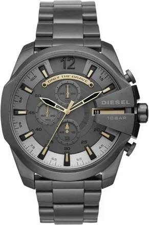 Diesel Accessoires, Heren, Grijs, ONE Size, Mega Chief Dz 4466 Horloge