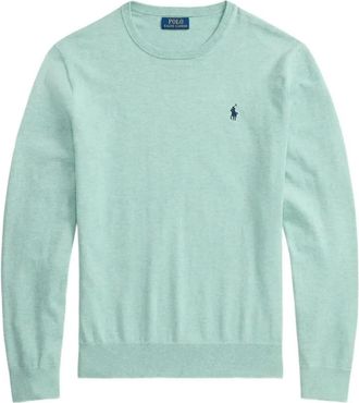 Polo Ralph Lauren Maglione Girocollo con Dettaglio Logo - - Knitwear - Uomo - Verde - S