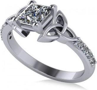 Allurez Princess Cut Diamond Celtic Knot Engagement Ring Platinum 1.00ct