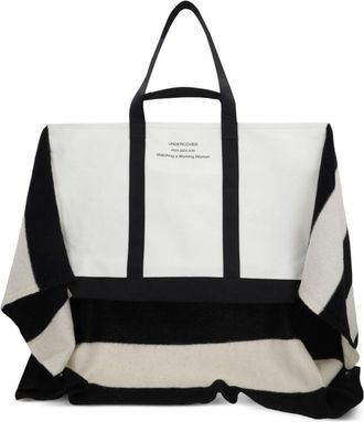 Undercover Borsa tote a righe - Bianco
