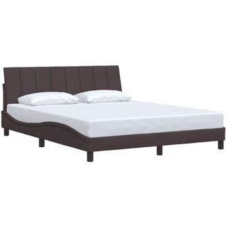 vidaXL Cama Sin Colch&oacute;n De Tela Marr&oacute;n Oscuro 160x200 Cm Vidaxl