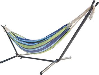 Concept Usine Hamaca con soporte de 2,6 m con lona de tejido azul/verde