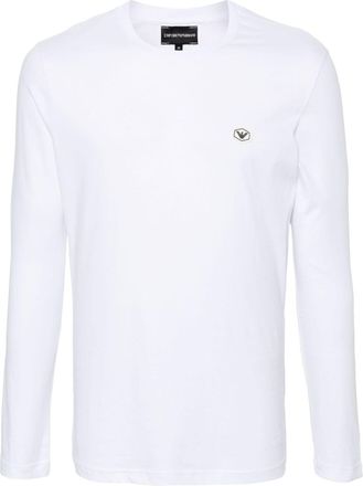 Emporio Armani logo-patch cotton T-shirt - men - Cotton - S - White