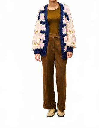 FRNCH Dahlia Striped Cardigan In Rose