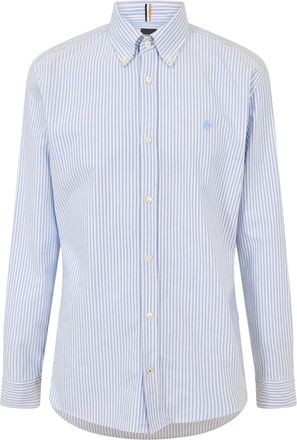 HUGO BOSS H-Roan Oxford-overhemd met lange mouwen en knoopsluiting voor heren (Pastelblauw)