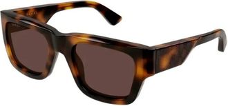 Gucci Sunglasses, male, Brown, Size: 52 MM Rectangular Frame Sunglasses