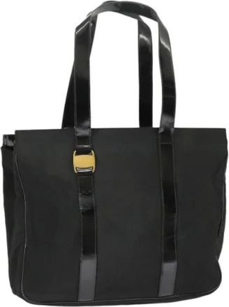 Ferragamo Pre-owned Tote Bags, female, Black, Size: ONE SIZE Pre-owned Canvas Tote Bag
