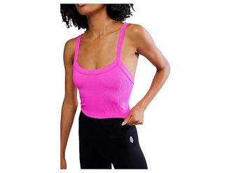 Free People Movement All Clear Cami Solid Womens Clothing Fuchsia Flirt : MD (Womens 8-10), Elastane/Polyester