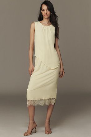 Exquise Sleeveless Layered Chiffon Midi Dress