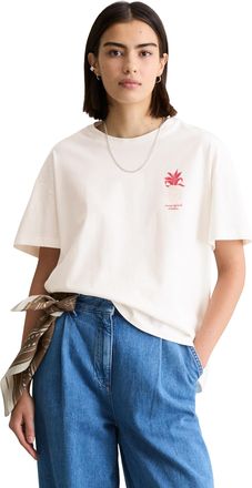 Marc O'Polo Denim T-Shirt MARC OPOLO DENIM, Damen, Gr. XL, silky wei&szlig;, Jersey, Obermaterial: 100% Baumwolle, Rundhals, Shirts T-Shirt, relaxed aus Basic Single Jersey