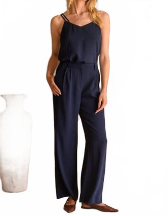 Skies Are Blue Clothing High Waisted Wide Leg Pants In Navy