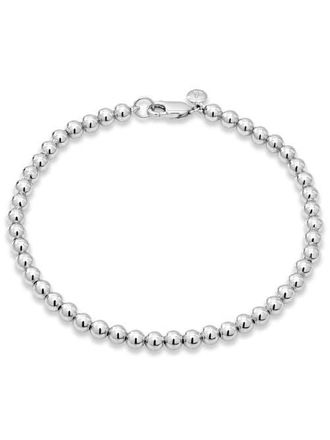 Devata 4mm Beaded Ball Chain Bracelet in Rhodium Plated Sterling Silver at Nordstrom, Size 7.5