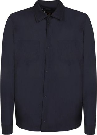 Herno Ripstop Stof Overshirt - Heren - Casual Overhemden - Blauw - XL - Overhemden