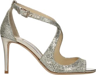 Jimmy Choo London Gold Plastic Stiletto Heel Womens Sandals