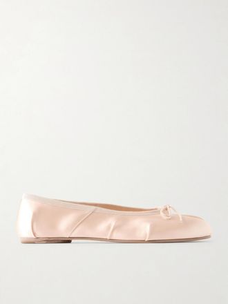 Maison Margiela Ballerine In Raso Con Taglio Sulla Punta Tabi - Arancione