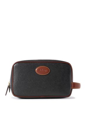 Mulberry Leather-Trimmed BioVeg Scotchgrain Wash Bag