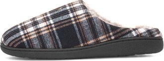 Jo & Joe Falkirk Mens Navy Tartan Mule Slipper - Size 12 UK - Blue