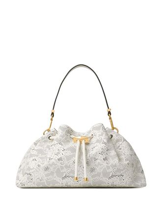 Jimmy Choo London Medium Cinch Bag - women - Recycled Cotton/Calf Leather/Brass - One Size - White