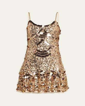 LoveShackFancy Liria Sequined Mini Dress